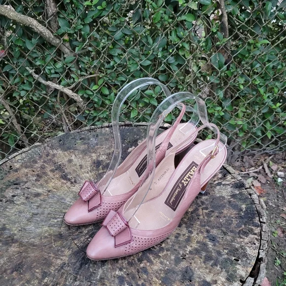 Women Vintage Leather Light Purple Slingback Sandals By Bally Size 6s - Picture 2 of 8